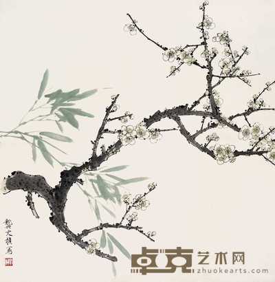 龚文桢 梅竹双清 镜心 70×67cm